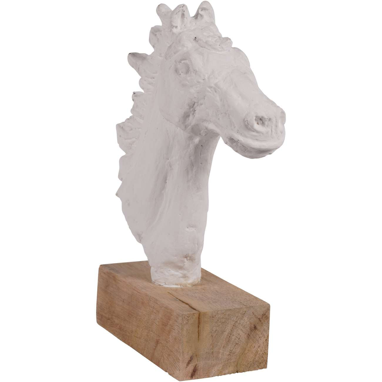 Abstract White Carved Horse Sculpture
